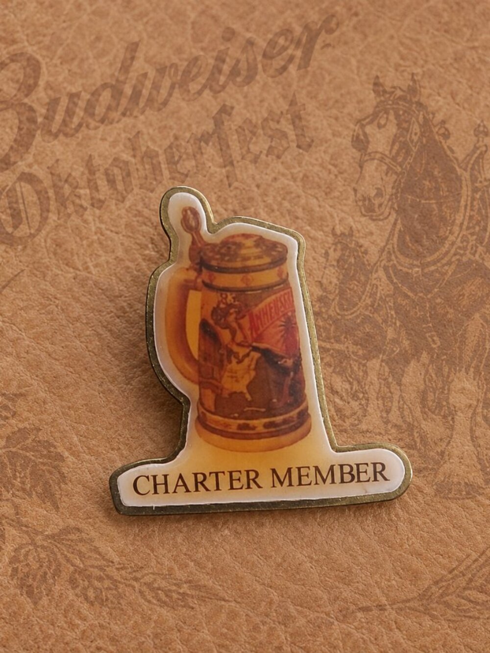 Budweiser Beer Stein Vintage Charter Member Anheuser-Busch Lapel Pin Badge